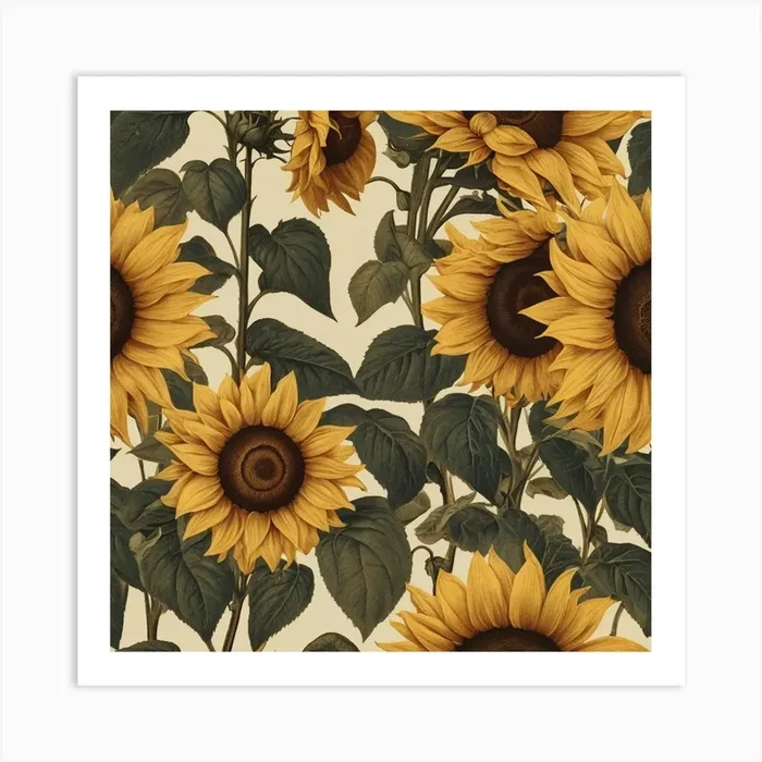 Default Default Retro Vintage Sunflower For Defferent Seasons 2 Art Print by ontoseno