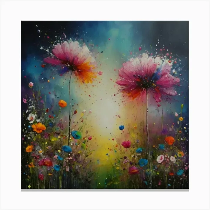 Default Pintura Con El Estilo De Yvonne Coomber Pinta Flores S 0 Canvas Print by Rady ramadan