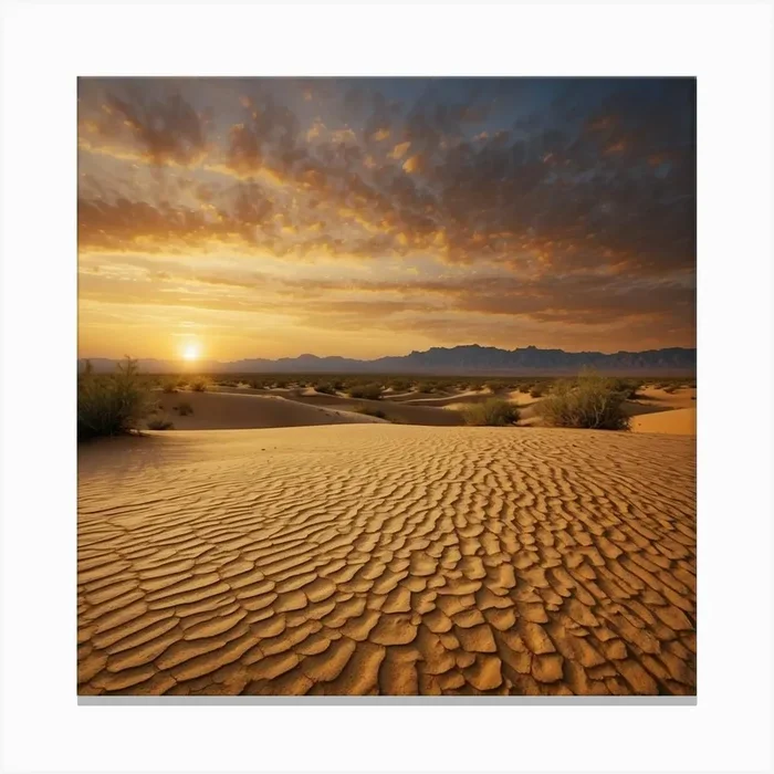 Desert Landscape At Sunset Canvas PrintB by bachir1985