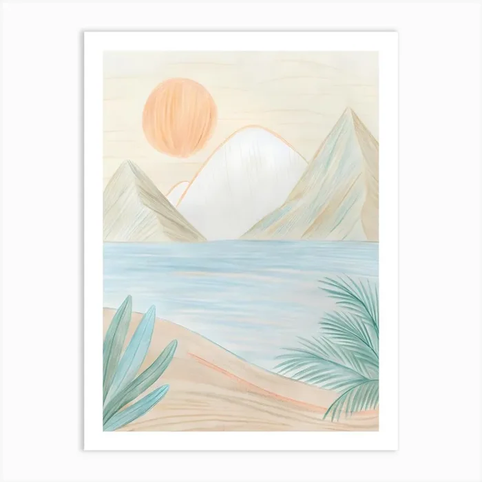 Desert Landscape With Palm Trees 2 Art Print by Art shop