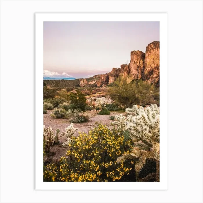 Desert Mountain Sunset Art Print by Erica Fuchs Photography