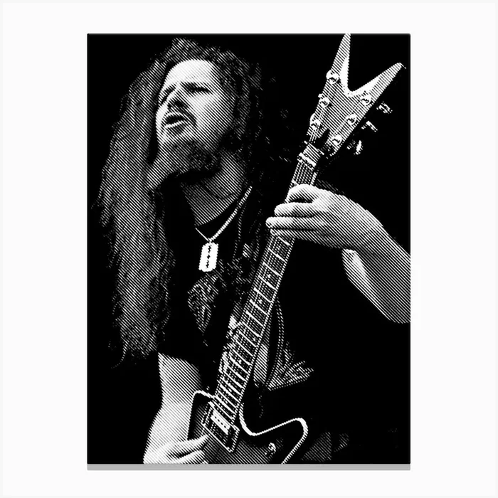 Dimebag Darrell line Art 4 Canvas PrintAB by Andika Bahtiar