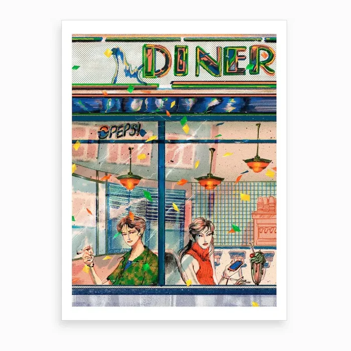 Diner Art Print by Damien Jeon