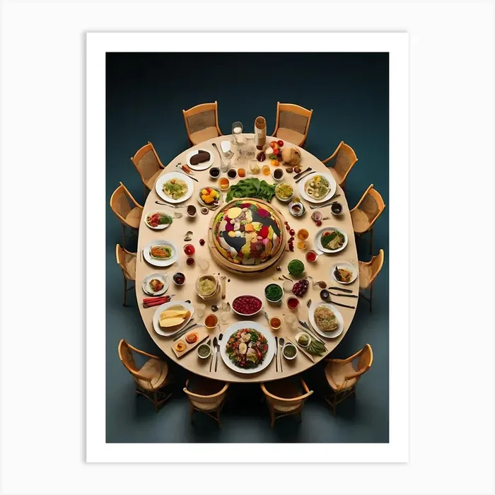 Dinner Table Art Print by WaveArt Studios