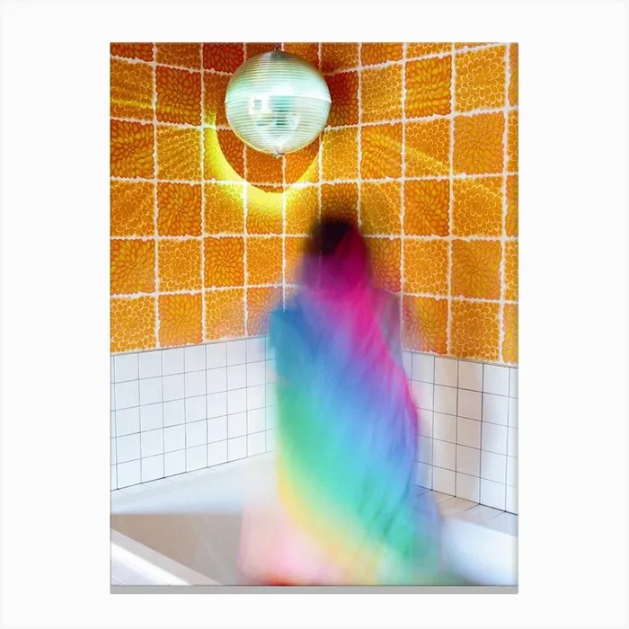 Disco Rainbow Dance on Film Canvas Print by Bethany Young
