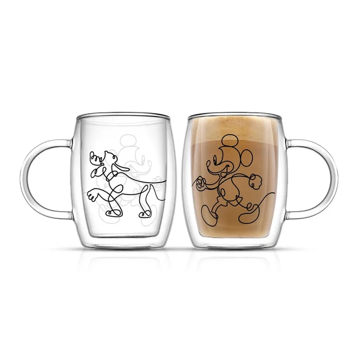 Disney Mickey and Pluto Aroma Glass Mugs