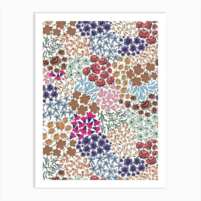 Ditsy Cute Pattern Art Print by Gulsen Gunel
