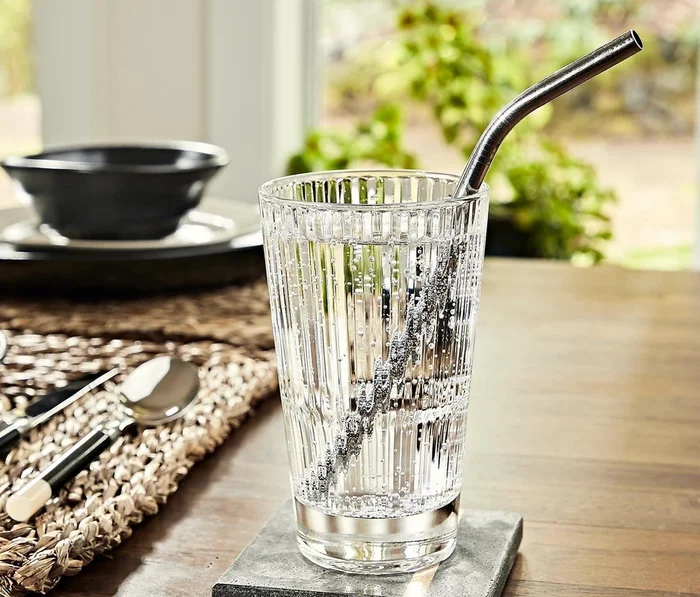 Diva Tall Striped Tall Glass Tumbler Set: Vidivi
