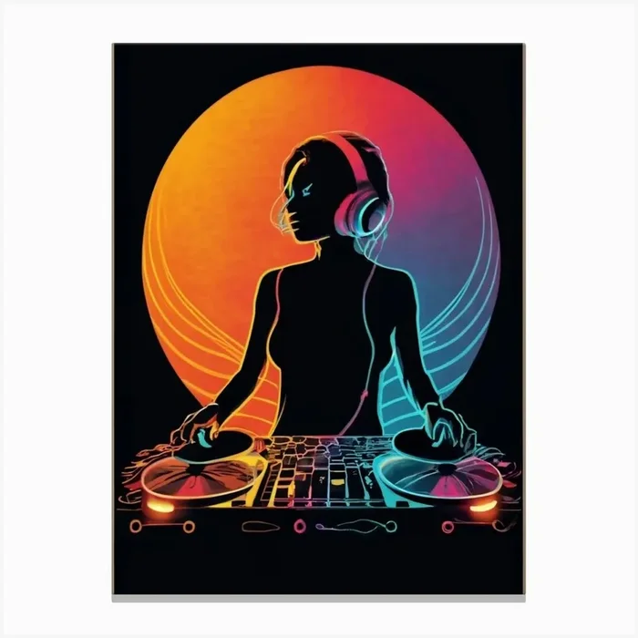 Dj woman 4 Canvas Print by FOX & JAY