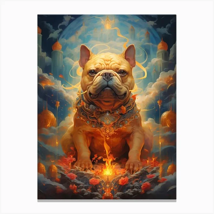 Dog Of Fire Canvas Print by breiana