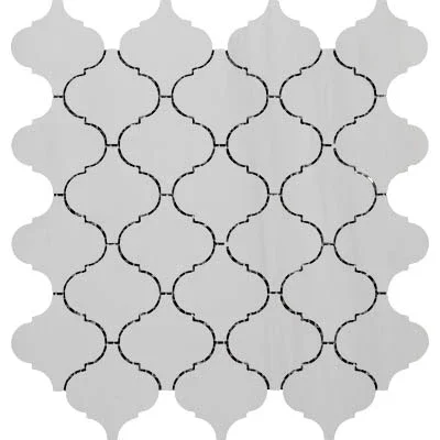 Dolomiti Polished Marble Mosaic Lantern (Arabescato)