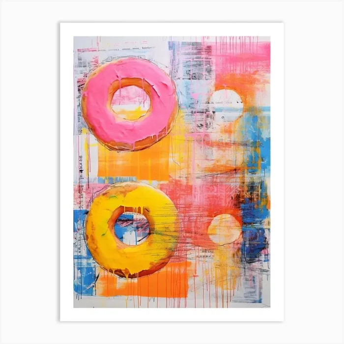 Donut Pop Art Risograph Inspired 2 Art Print by PopArt Pals