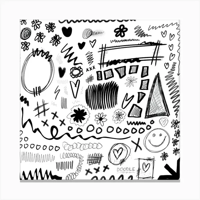 Doodles Doodle Drawing Sketches Canvas Print by Etnousta