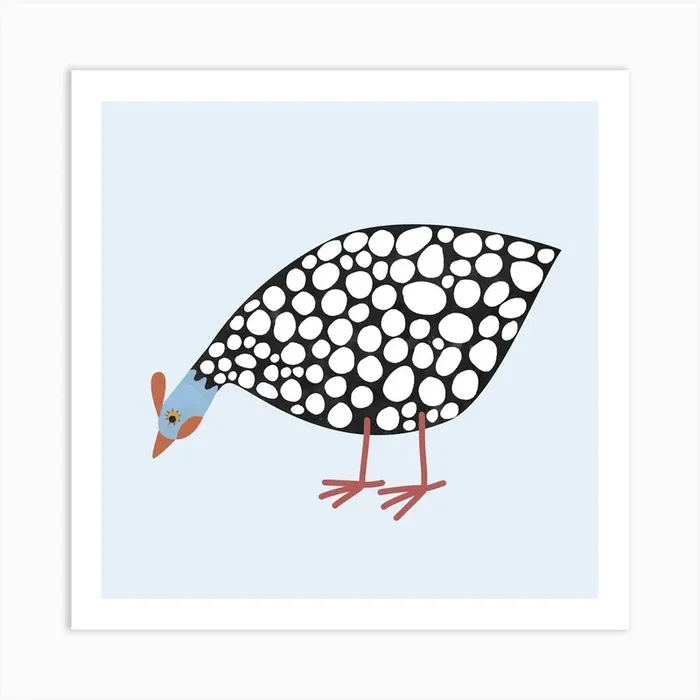 Dotty Guineafowl Bird Art PrintNS by Nic Squirrell