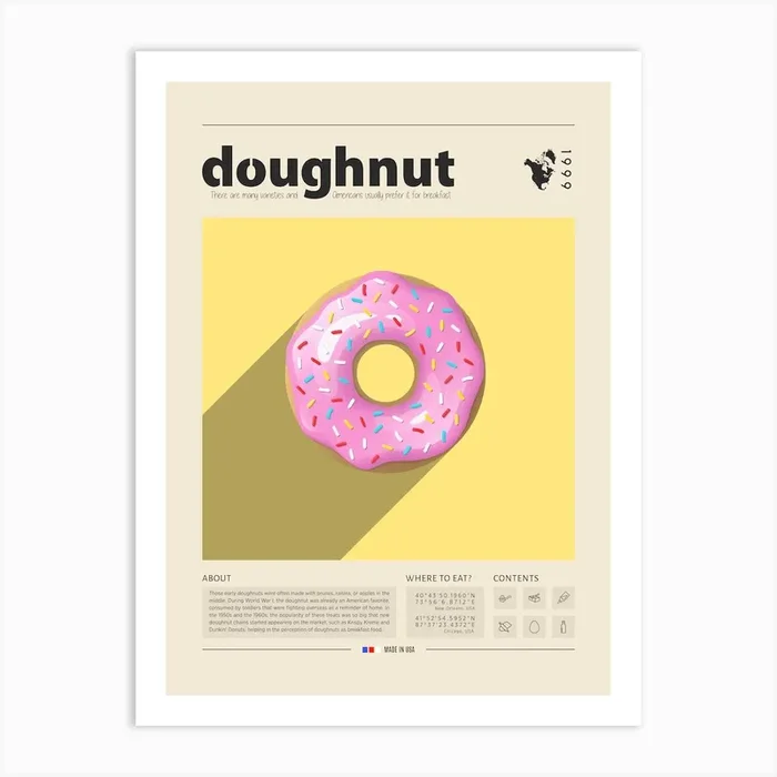 Doughnut Art Print by Gastro World