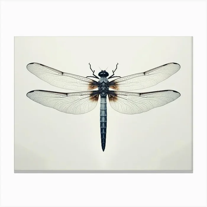 Dragonfly Black Saddlebags Tramea Lacer Vintage Illustration 2 Canvas Print by Dragonfly Dreams