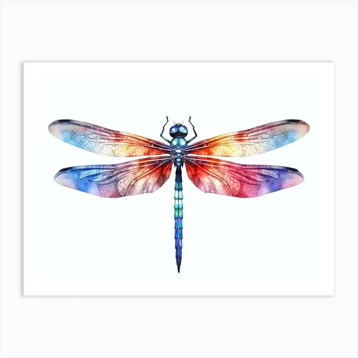 Dragonfly Coastal Watercolour Art Print by Dragonfly Dreams