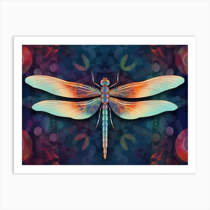 Dragonfly Common Whitetail Plathemis Illustration Vintage 6 Art Print by Dragonfly Dreams