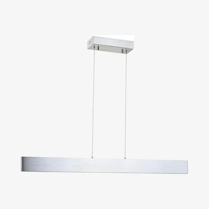 Draper Dimmable Adjustable Integrated LED Linear Pendant Lamp – Brushed Aluminium – Metal by JONATHAN Y