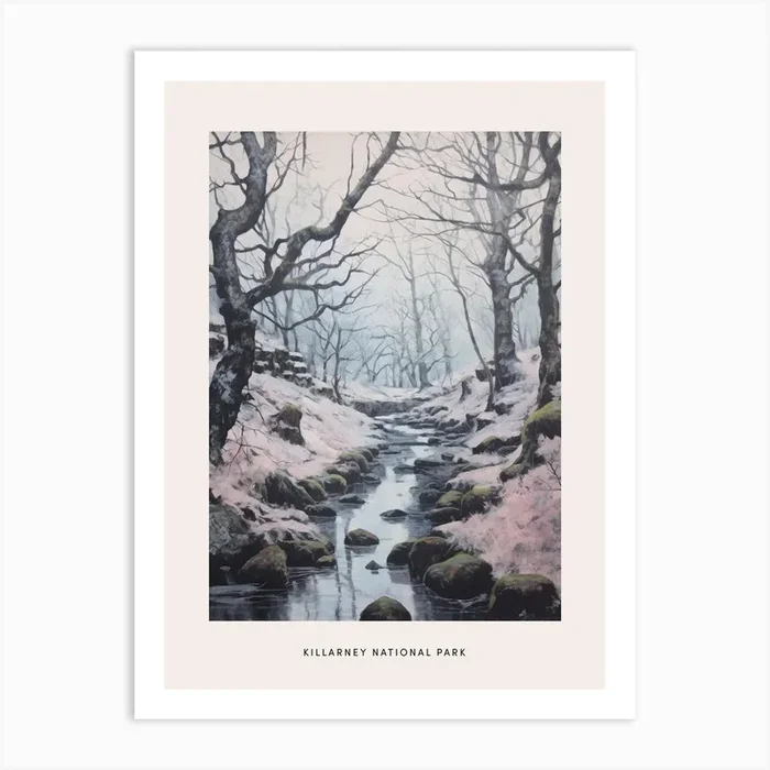 Dreamy Winter National Park Poster Killarney National Park Ireland 5 Art Print by Bon Hiver Prints