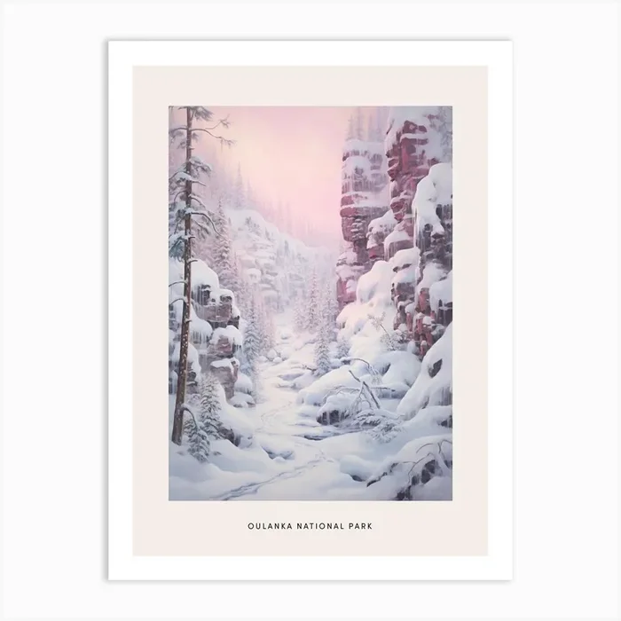 Dreamy Winter National Park Poster Oulanka National Park Finland 2 Art Print by Bon Hiver Prints
