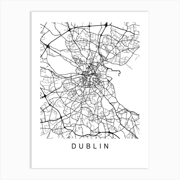 Dublin Map Art Print by Nestory UK