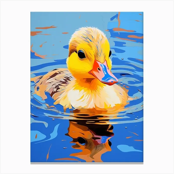 Ducklings Colour Pop 2 Canvas Print by PopArt Pals