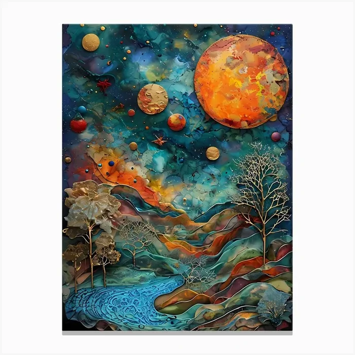 Earth And Space Canvas Print by Art shop