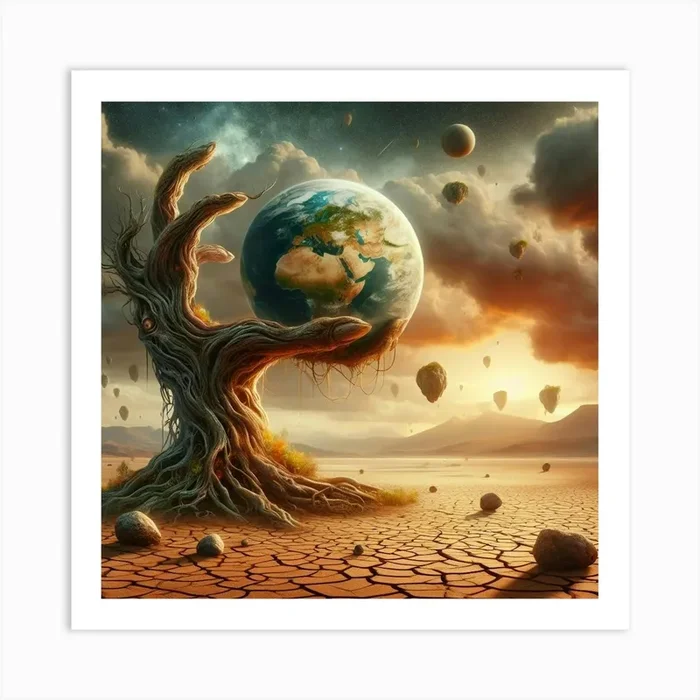 Earth In The Desert Art PrintD by DigitalOcean