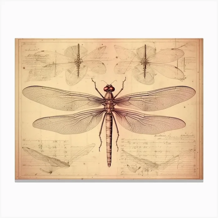 Educational Dragonfly Anatomy Canvas Print by Dragonfly Dreams