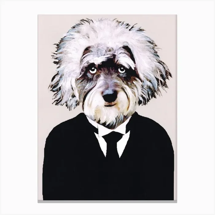 Einstein Schnauzer Canvas Print by Coco Deparis