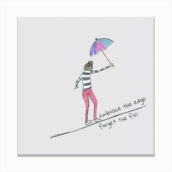 Embrace the edge Canvas PrintKD by Kitty Doodling
