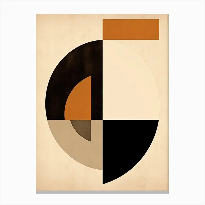 Enigma Elegance; Beige Mid Century Mystery Canvas Print by Art-Syndicate