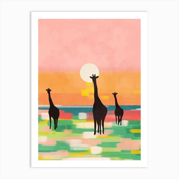 Evening Stroll in the Savannah Art Print by Kintsugi 99