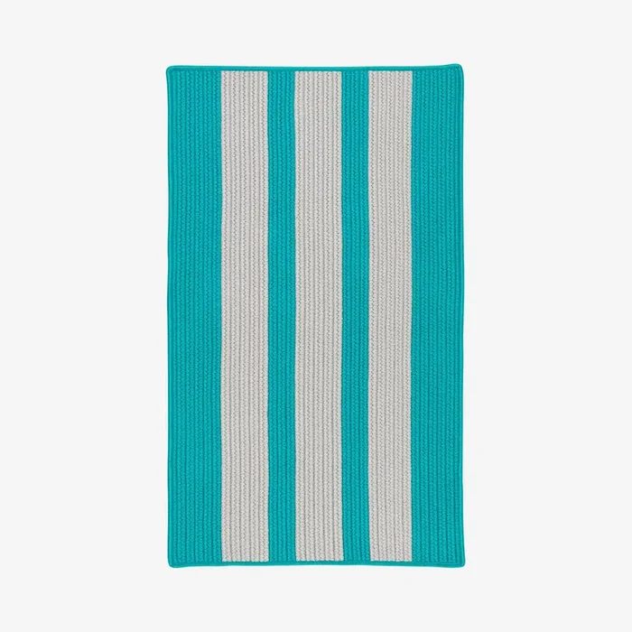 Everglades Vertical Stripe Area Rug – Turquoise by Colonial Mills