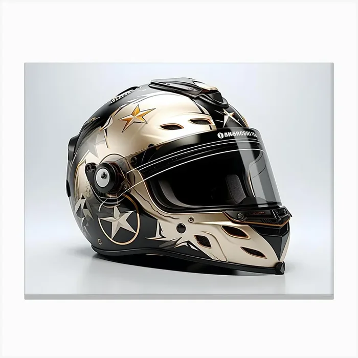 F1 Helmet With Stars Canvas Print by etherinkai
