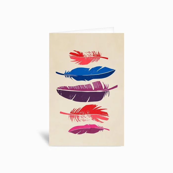 Feathers Greetings Card by Pia Kolle