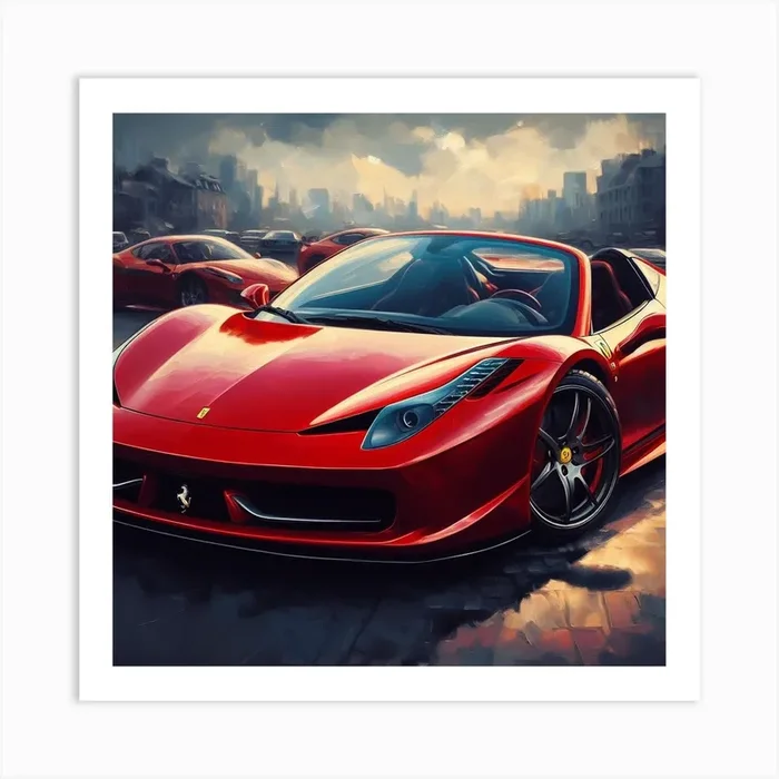 FERRARI 458 Spider 2011 oilpainting Art PrintCG by Car guy