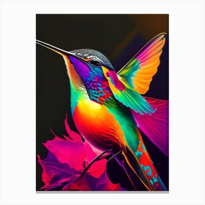Fiery Throated Hummingbird Andy Warhol Inspired 1 Canvas Print by Featherline