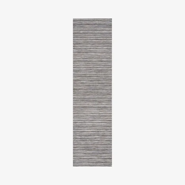 Finn Modern Farmhouse Pinstripe Runner Rug – Dark Grey / Blue by JONATHAN Y