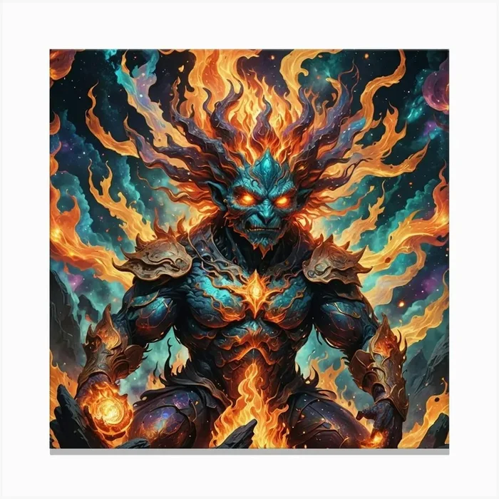 Fire Demon Canvas Print by nemesis