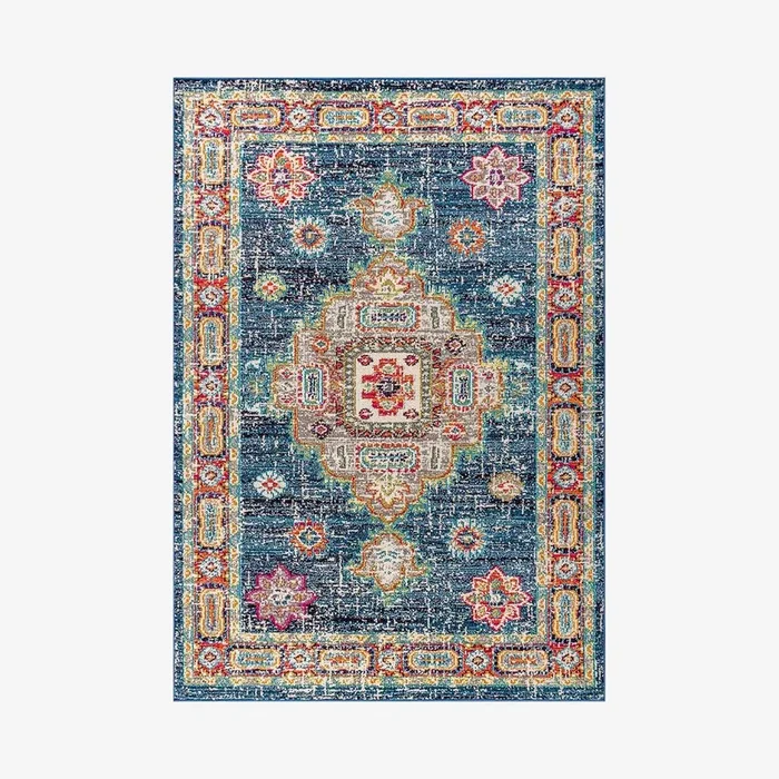 Flair Boho Vintage Medallion Area Rug – Navy / Red by JONATHAN Y