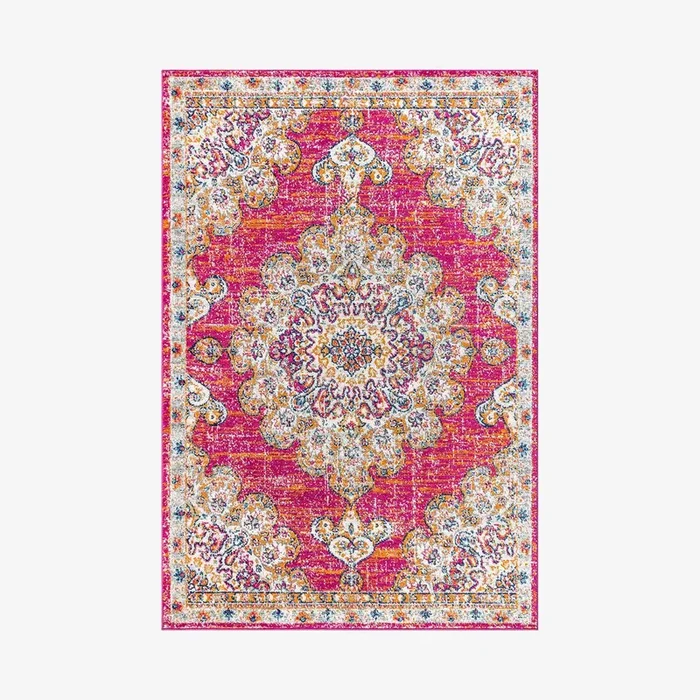 Flair Boho Vintage Medallion Area Rug – Pink / Cream by JONATHAN Y