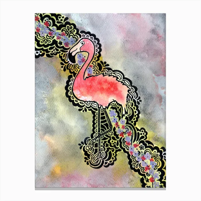 Flamant Rose Canvas Print by KP Design