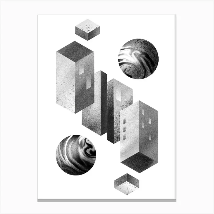 Floating City Planet Canvas Print by Amy Louise Baker