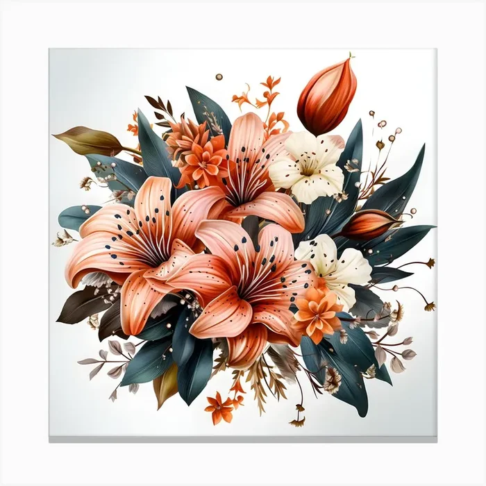 Floral Bouquet Canvas Print by Expressing Art