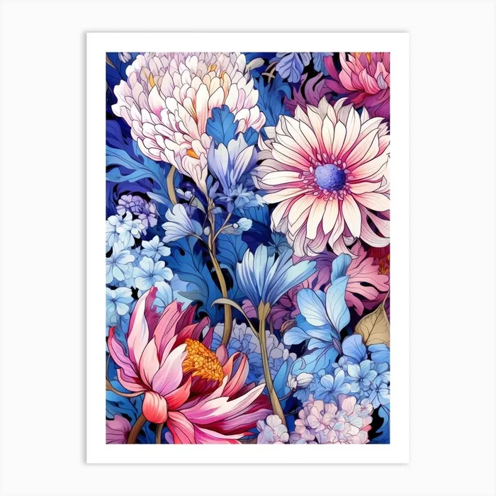 Floral Wallpaper 1 flora nature Art Print by JBJart Justyna Jaszke