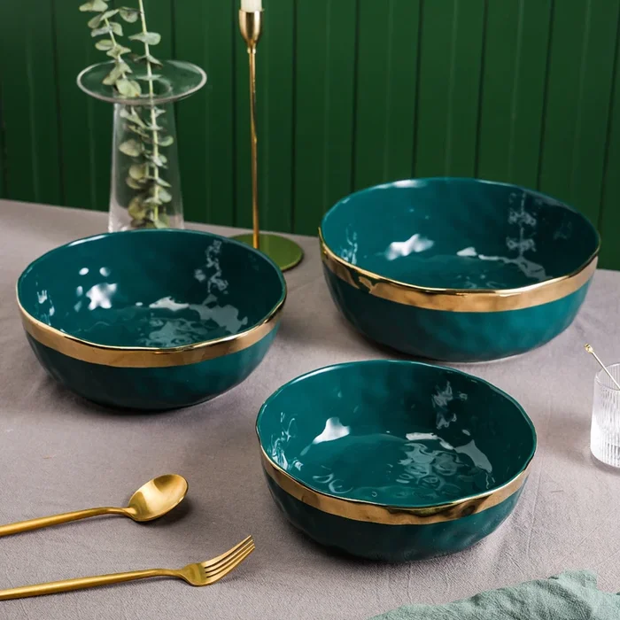 Florian Porcelain Service Bowl Set – Green