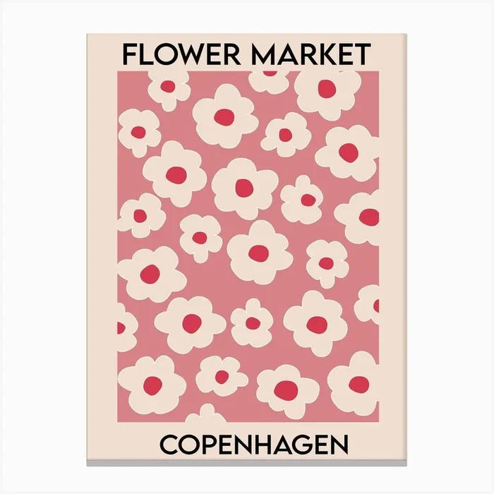 Flower Market Copenhagen Canvas Print by Lucent Art Shop