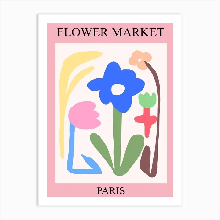 Flower Market Poster Art Print by Lucent Art Shop